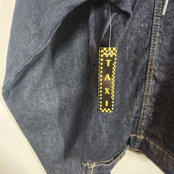 NWT Taxi Sandblast Detail Hooded Denim Jacket‎ - Dark Wash - Size Medium - Picture 5 of 7